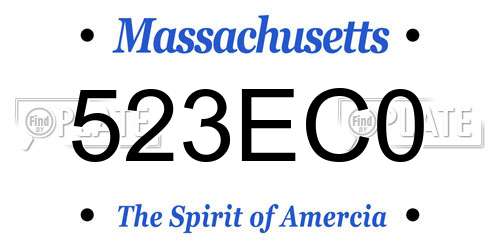 523EC0 Massachusetts License Plate
