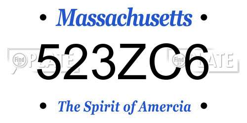 523ZC6 Massachusetts License Plate
