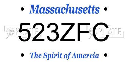 523ZFC Massachusetts License Plate