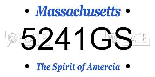 5241GS Massachusetts License Plate