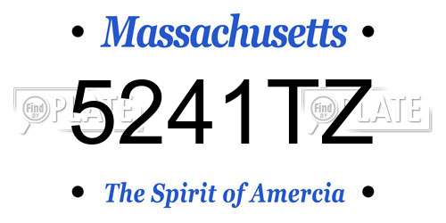 5241TZ Massachusetts License Plate
