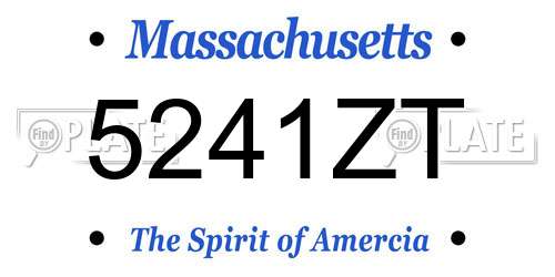 5241ZT Massachusetts License Plate
