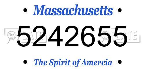 5242655 Massachusetts License Plate