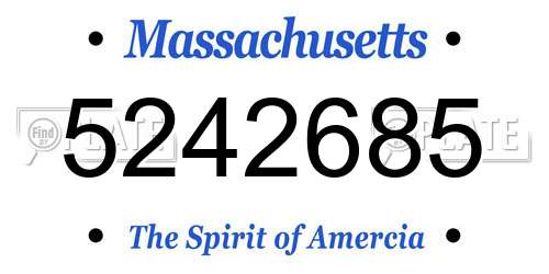 5242685 Massachusetts License Plate