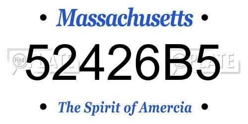 52426B5 Massachusetts License Plate