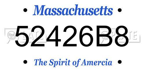 52426B8 Massachusetts License Plate