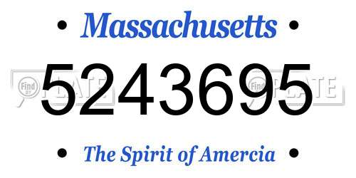 5243695 Massachusetts License Plate