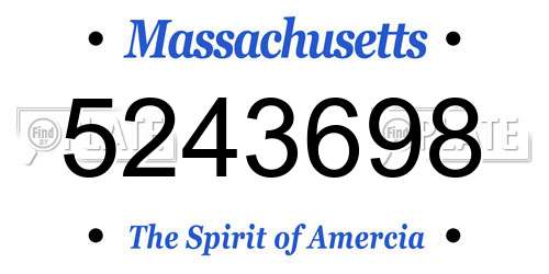 5243698 Massachusetts License Plate
