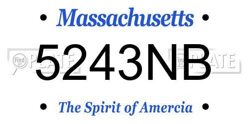 5243NB Massachusetts License Plate