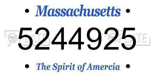 5244925 Massachusetts License Plate