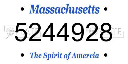 5244928 Massachusetts License Plate