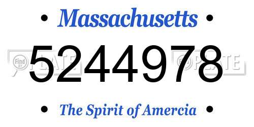 5244978 Massachusetts License Plate