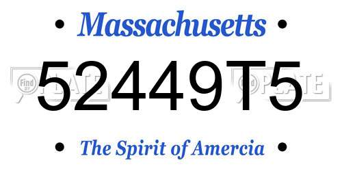 52449T5 Massachusetts License Plate