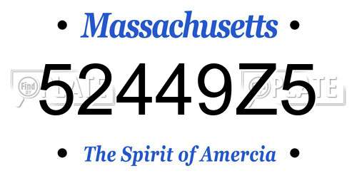 52449Z5 Massachusetts License Plate