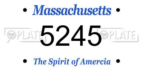 5245 Massachusetts License Plate