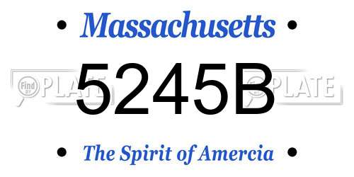 5245B Massachusetts License Plate