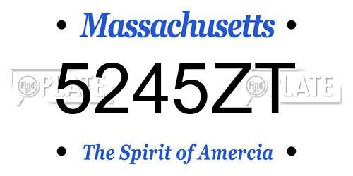5245ZT Massachusetts License Plate