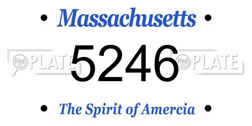 5246 Massachusetts License Plate