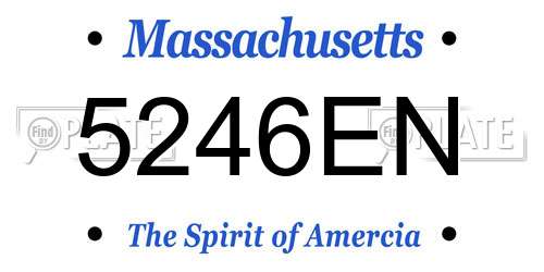 5246EN Massachusetts License Plate
