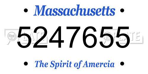 5247655 Massachusetts License Plate