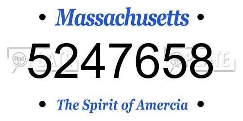 5247658 Massachusetts License Plate