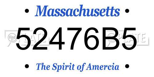 52476B5 Massachusetts License Plate