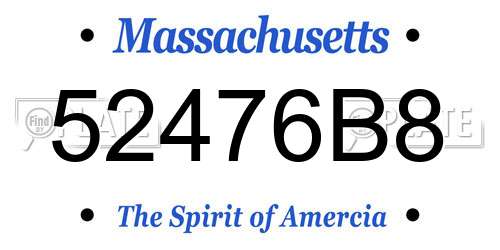 52476B8 Massachusetts License Plate