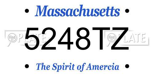 5248TZ Massachusetts License Plate