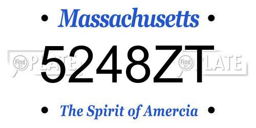 5248ZT Massachusetts License Plate