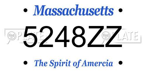 5248ZZ Massachusetts License Plate