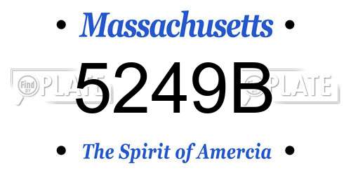5249B Massachusetts License Plate
