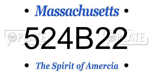 524B22 Massachusetts License Plate