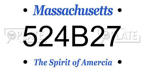 524B27 Massachusetts License Plate