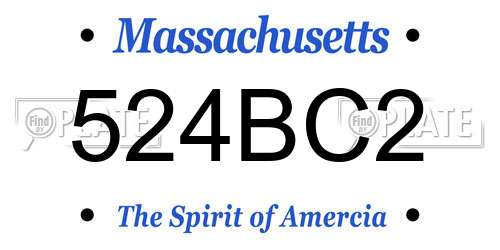 524BC2 Massachusetts License Plate