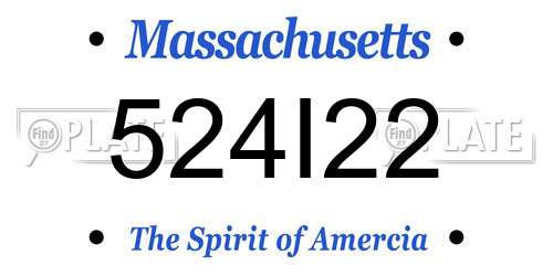 524I22 Massachusetts License Plate