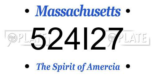 524I27 Massachusetts License Plate