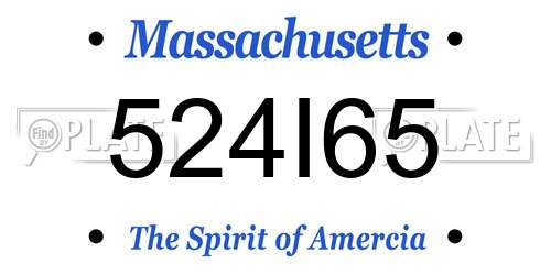 524I65 Massachusetts License Plate