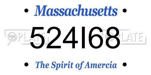 524I68 Massachusetts License Plate