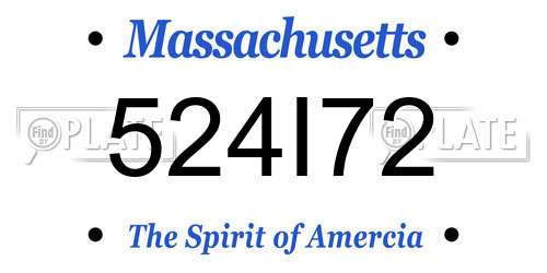 524I72 Massachusetts License Plate