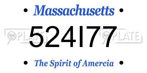 524I77 Massachusetts License Plate