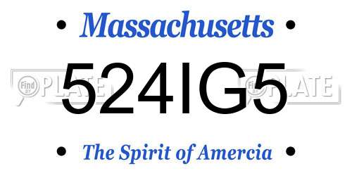 524IG5 Massachusetts License Plate