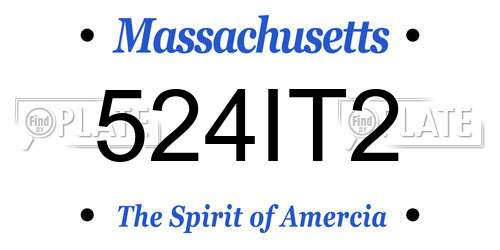 524IT2 Massachusetts License Plate