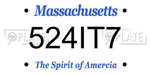 524IT7 Massachusetts License Plate
