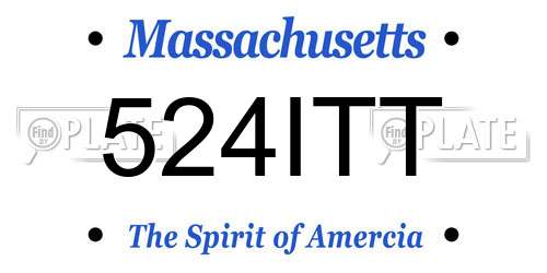 524ITT Massachusetts License Plate