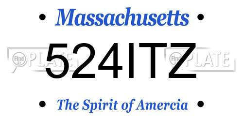 524ITZ Massachusetts License Plate