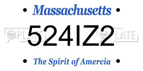 524IZ2 Massachusetts License Plate