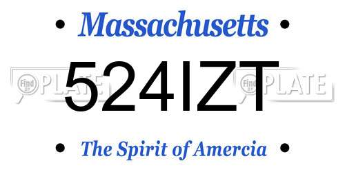 524IZT Massachusetts License Plate