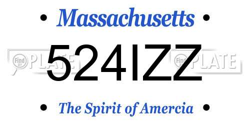 524IZZ Massachusetts License Plate