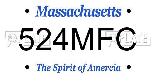 524MFC Massachusetts License Plate