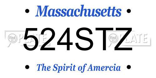 524STZ Massachusetts License Plate